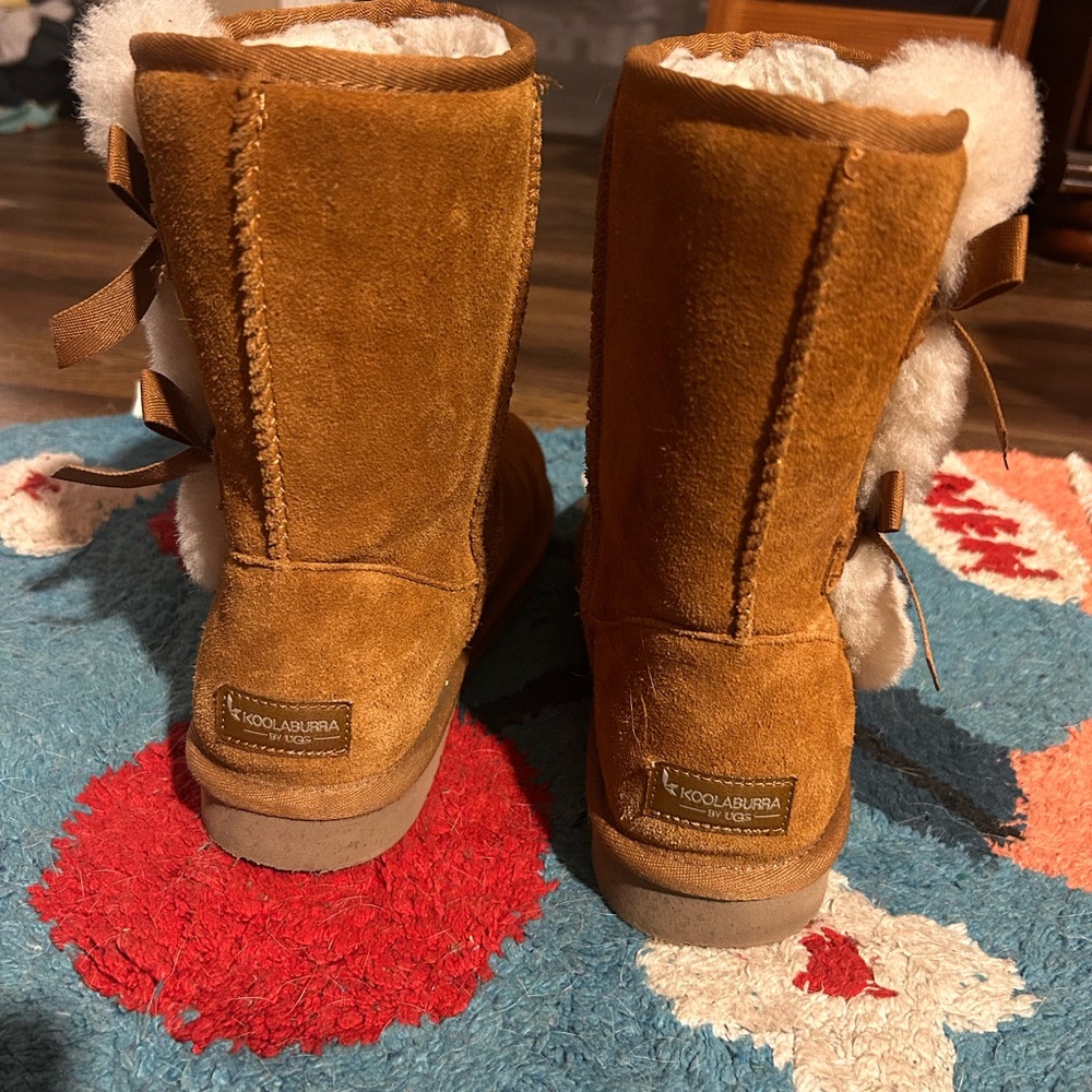 Koolaburra Brown and White Winter Boots with Plush Lining